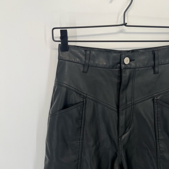 Zara Faux Leather Vintage Inspired Western High Rise Pants - Picture 3 of 8